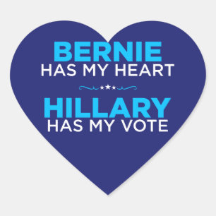 Bernie has my heart, Hillary has my vote sticker