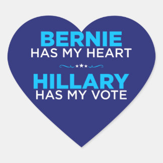 Bernie has my heart, Hillary has my vote sticker