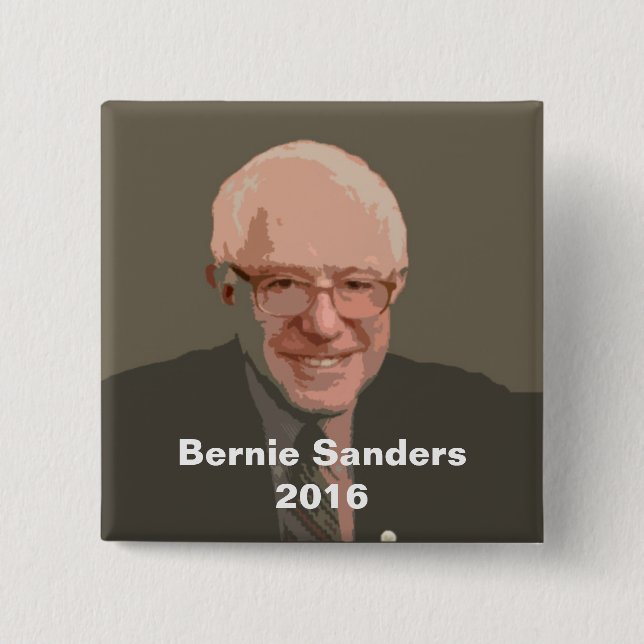 Bernie Sanders 2016 15 Cm Square Badge (Front)
