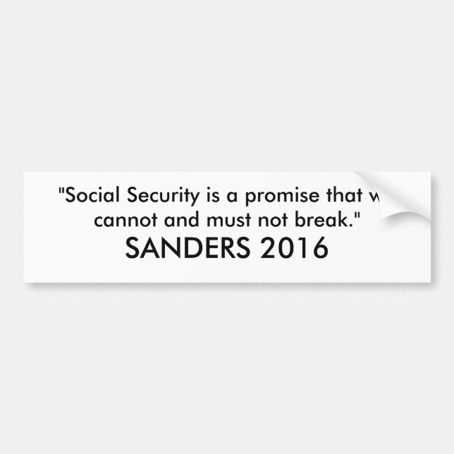 Bernie Sanders 2016 Bumper Sticker (Front)