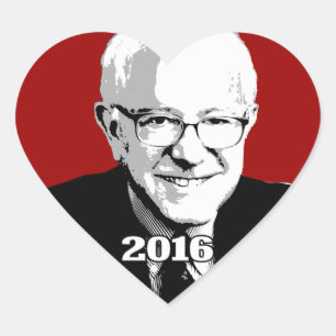 BERNIE SANDERS 2016 Candidate Heart Sticker