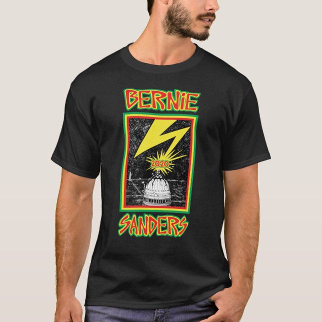 Bernie Sanders 2020 D.C. Lightning Strike T-Shirt (Front)