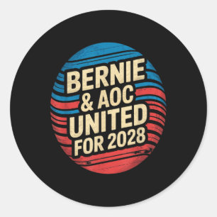 Bernie Sanders And Aoc 2028 For President Campaign Classic Round Sticker