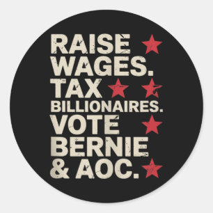 Bernie Sanders And Aoc 2028 For President Campaign Classic Round Sticker