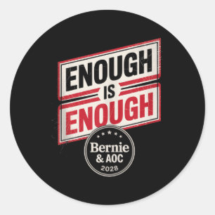 Bernie Sanders And Aoc 2028 For President Campaign Classic Round Sticker
