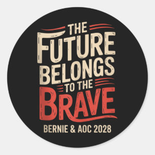 Bernie Sanders And Aoc 2028 For President Campaign Classic Round Sticker