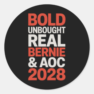 Bernie Sanders And Aoc 2028 For President Campaign Classic Round Sticker