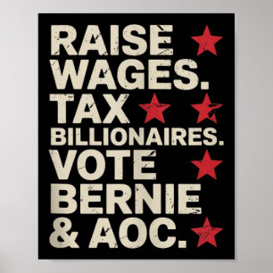 Bernie Sanders And Aoc 2028 For President Campaign Poster