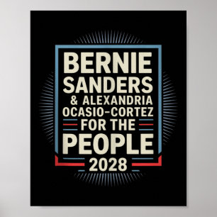 Bernie Sanders And Aoc 2028 For President Campaign Poster