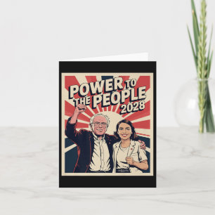 Bernie Sanders And Aoc 2028 Presidential Campaign Card