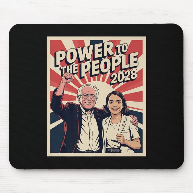 Bernie Sanders And Aoc 2028 Presidential Campaign  Mouse Mat (Front)