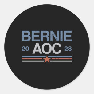 Bernie Sanders And Aoc Long Sleeve  Classic Round Sticker