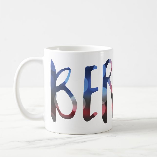 bernie sanders bokeh coffee mug (Left)