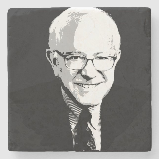 Bernie Sanders Face Stone Coaster (Front)