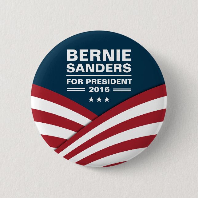 Bernie Sanders for President 2016 6 Cm Round Badge (Front)