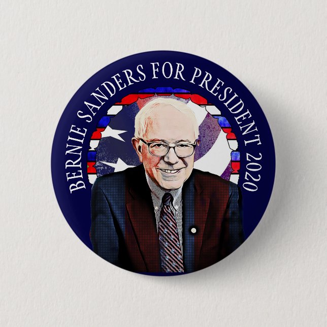 Bernie Sanders for President 2020 Election 6 Cm Round Badge (Front)