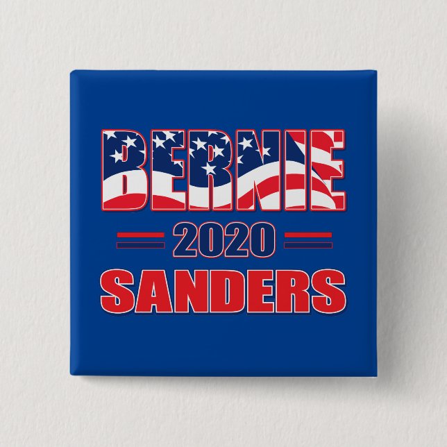 Bernie Sanders for President in 2020 15 Cm Square Badge (Front)
