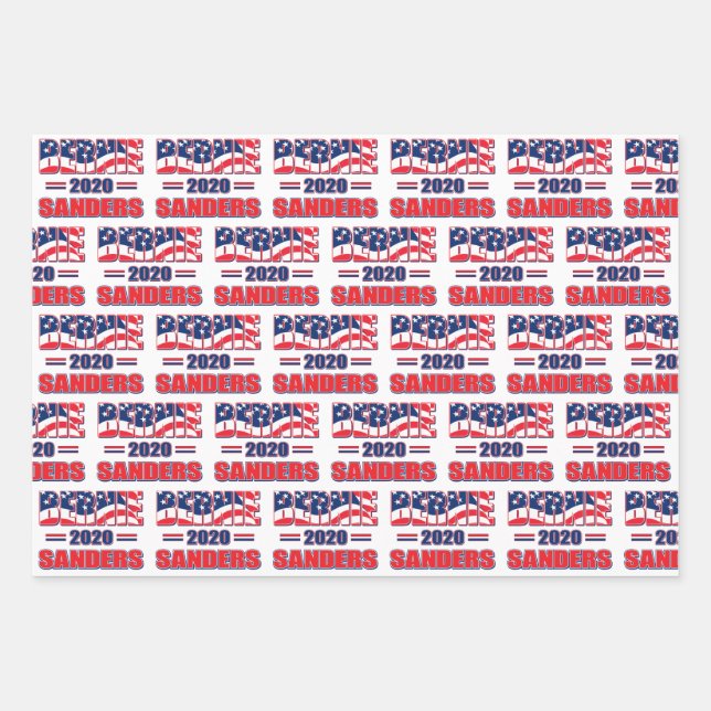 Bernie Sanders for President in 2020 Wrapping Paper Sheet (Front)