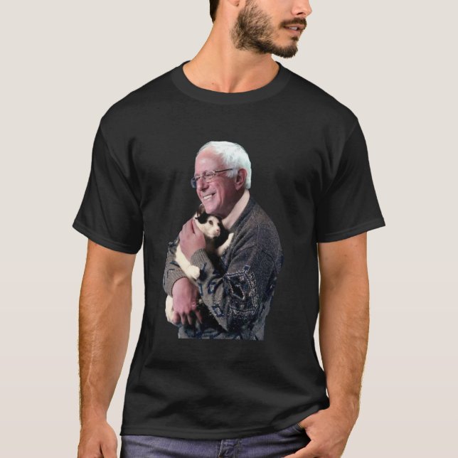 Bernie Sanders Hugging Ca Cute Animal Lover T-Shirt (Front)