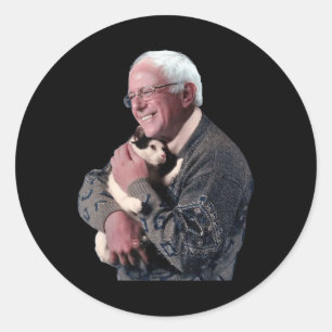 Bernie Sanders Hugging Cat Shirt Cute Animal Lover Classic Round Sticker