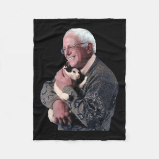 Bernie Sanders Hugging Cat Shirt Cute Animal Lover Fleece Blanket