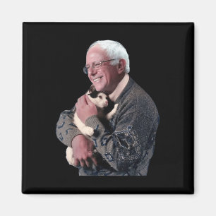 Bernie Sanders Hugging Cat Shirt Cute Animal Lover Magnet