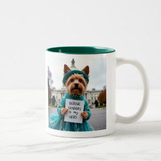 Bernie Sanders Is MY hero Cute Dog Two-Tone Coffee Mug