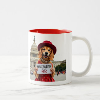 Bernie Sanders Is MY hero  Cute Dog  Two-Tone Coffee Mug