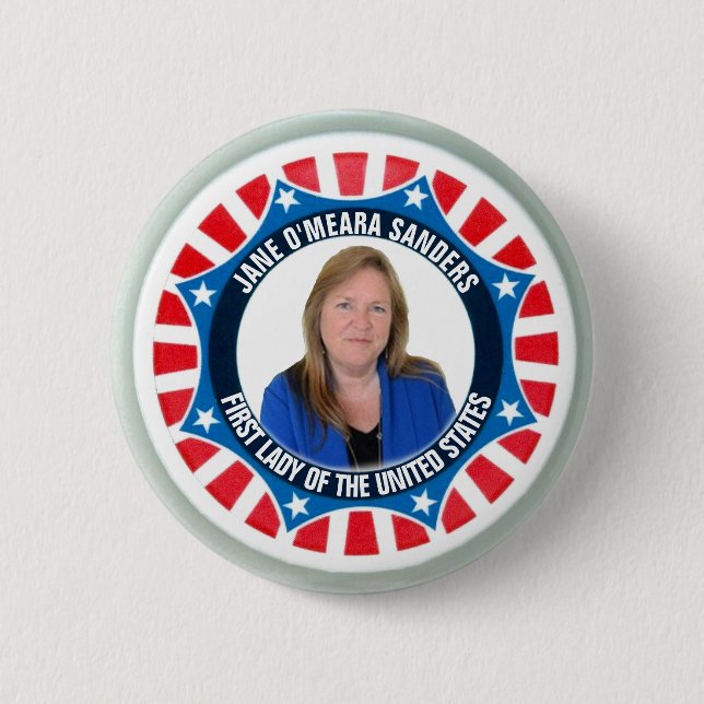 Bernie Sanders: Jane O'Meara Sanders 2020 6 Cm Round Badge (Front)