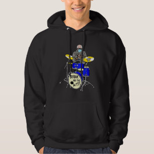 Bernie Sanders Mittens Drumming Drum Inauguration Hoodie