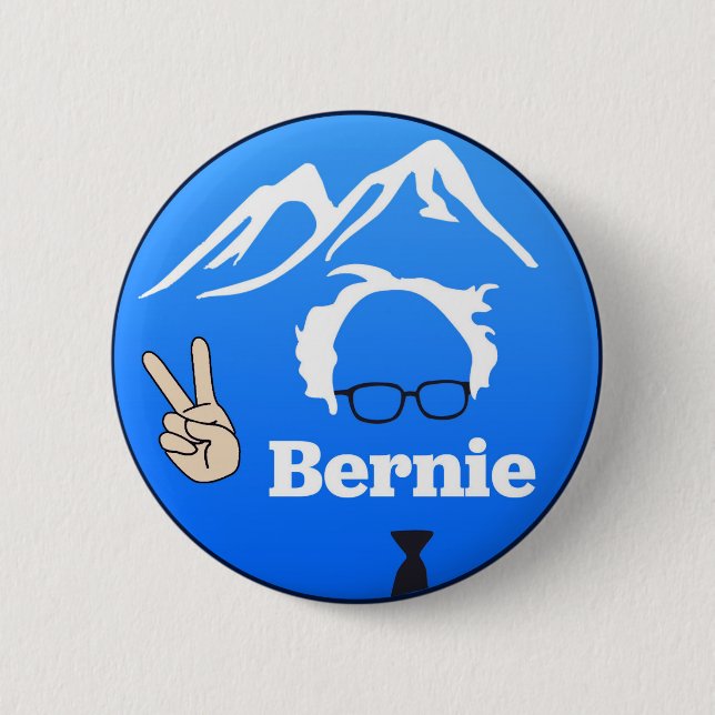 Bernie Sanders - Mountains 6 Cm Round Badge (Front)
