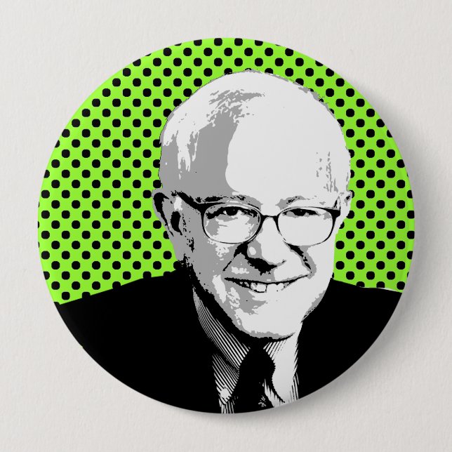 BERNIE SANDERS POP ART 10 CM ROUND BADGE (Front)