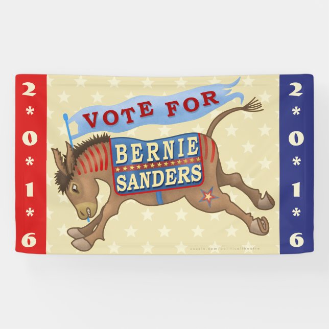 Bernie Sanders President 2016 Democrat Donkey Banner (Horizontal)
