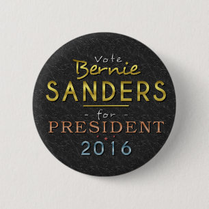 Bernie Sanders President 2016 Gold Black Classy 6 Cm Round Badge