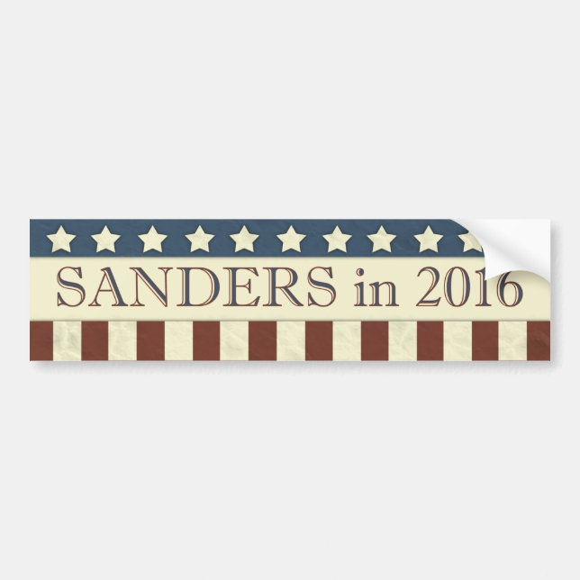 Bernie Sanders President 2016 Stars and Stripes Bumper Sticker (Front)