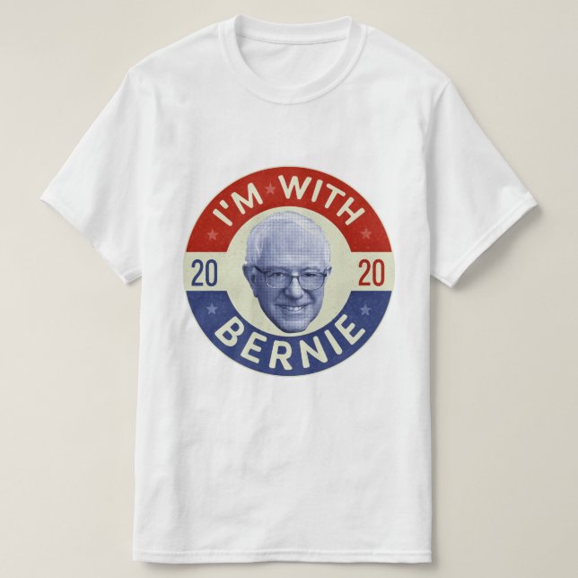 Bernie Sanders President 2020 Democrat Photo Retro T-Shirt (Design Front)