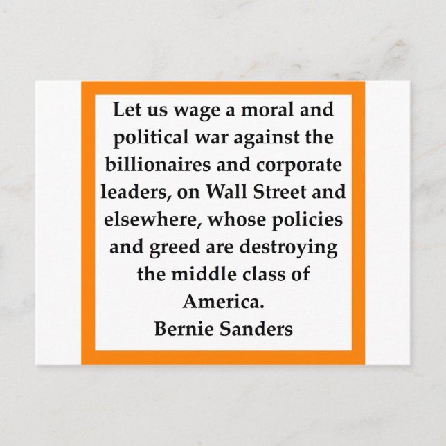 Bernie Sanders quote Postcard (Front)
