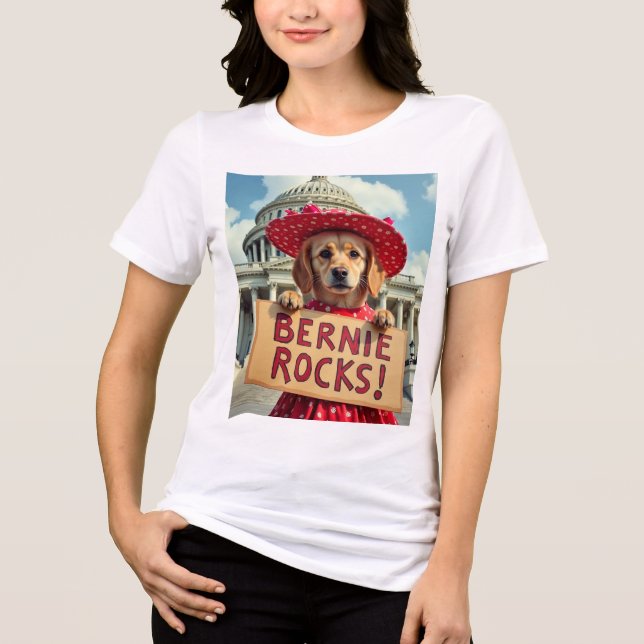 Bernie Sanders Rocks Tri-Blend Shirt (Front)