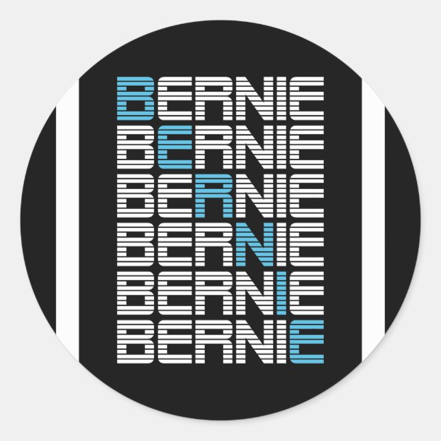 BERNIE sanders textStacks Classic Round Sticker (Front)