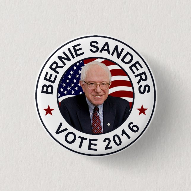 Bernie Sanders US Flag 3 Cm Round Badge (Front)