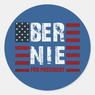 Bernie Sanders US Flag Classic Round Sticker