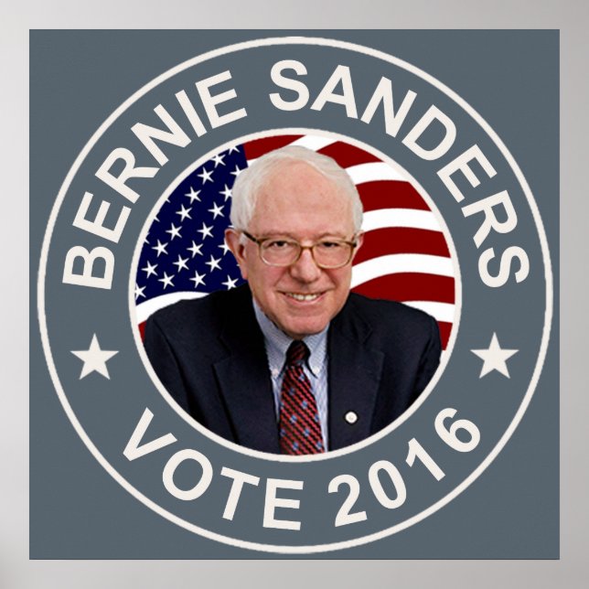 Bernie Sanders US Flag Poster (Front)