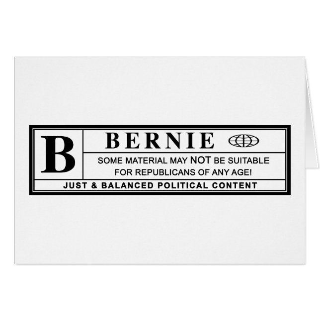 Bernie Sanders Warning Label (Front Horizontal)