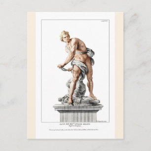 Bernini's David in an engraving by Nicolas Dorigny Postcard