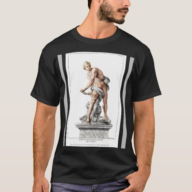 Bernini's David in an engraving by Nicolas Dorigny T-Shirt (Front)