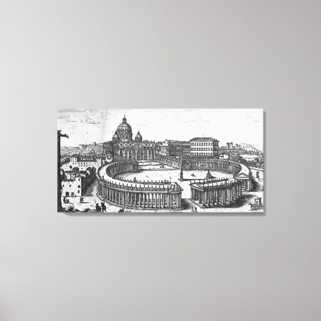 Bernini's original plan for St. Peter's Square Canvas Print (Front)