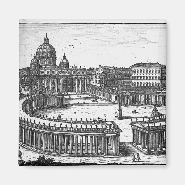 Bernini's original plan for St. Peter's Square Magnet (Front)