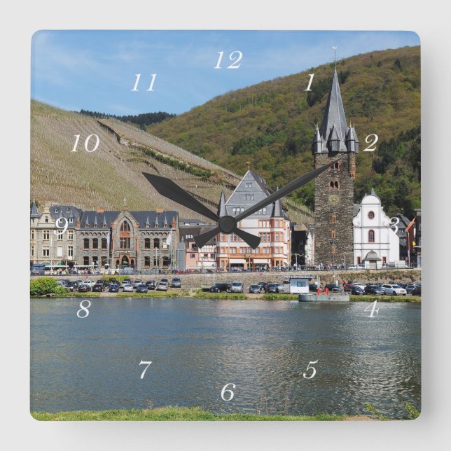 Bernkastel-Kues an Mosel Square Wall Clock (Front)