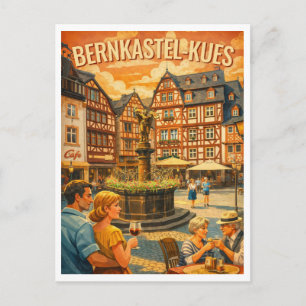 Bernkastel-Kues Germany Vintage Travel Postcard