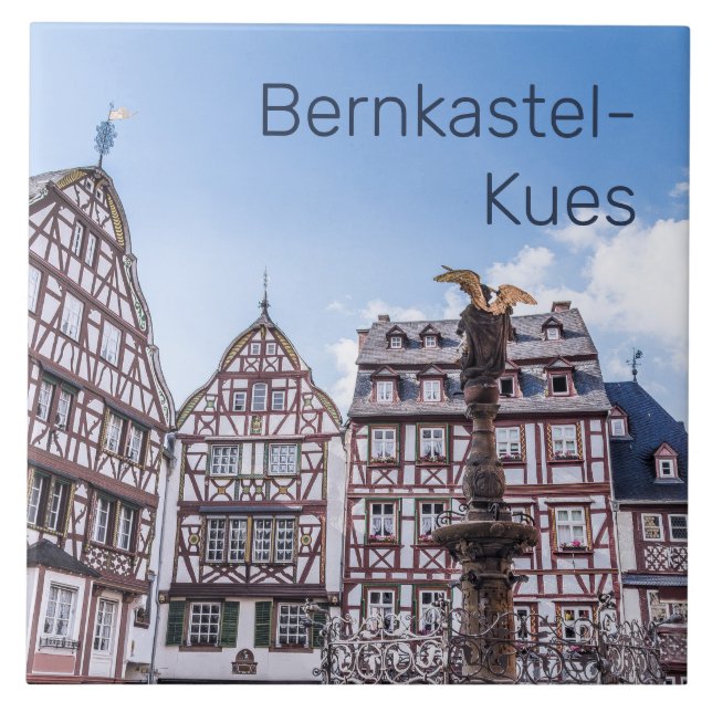 Bernkastel-Kues Historic Facades Germany Souvenir Tile (Front)